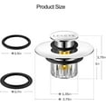 thumbnail image 2 of LEKEYE Tub Stopper | Shower Drain Hair Catcher | Pop-up Drain Stopper with Strainer | Bathroom Bathtub Plug | Drain Protector for 1-1/2 to 1-3/4" Bath Drain Hole, 2 of 7