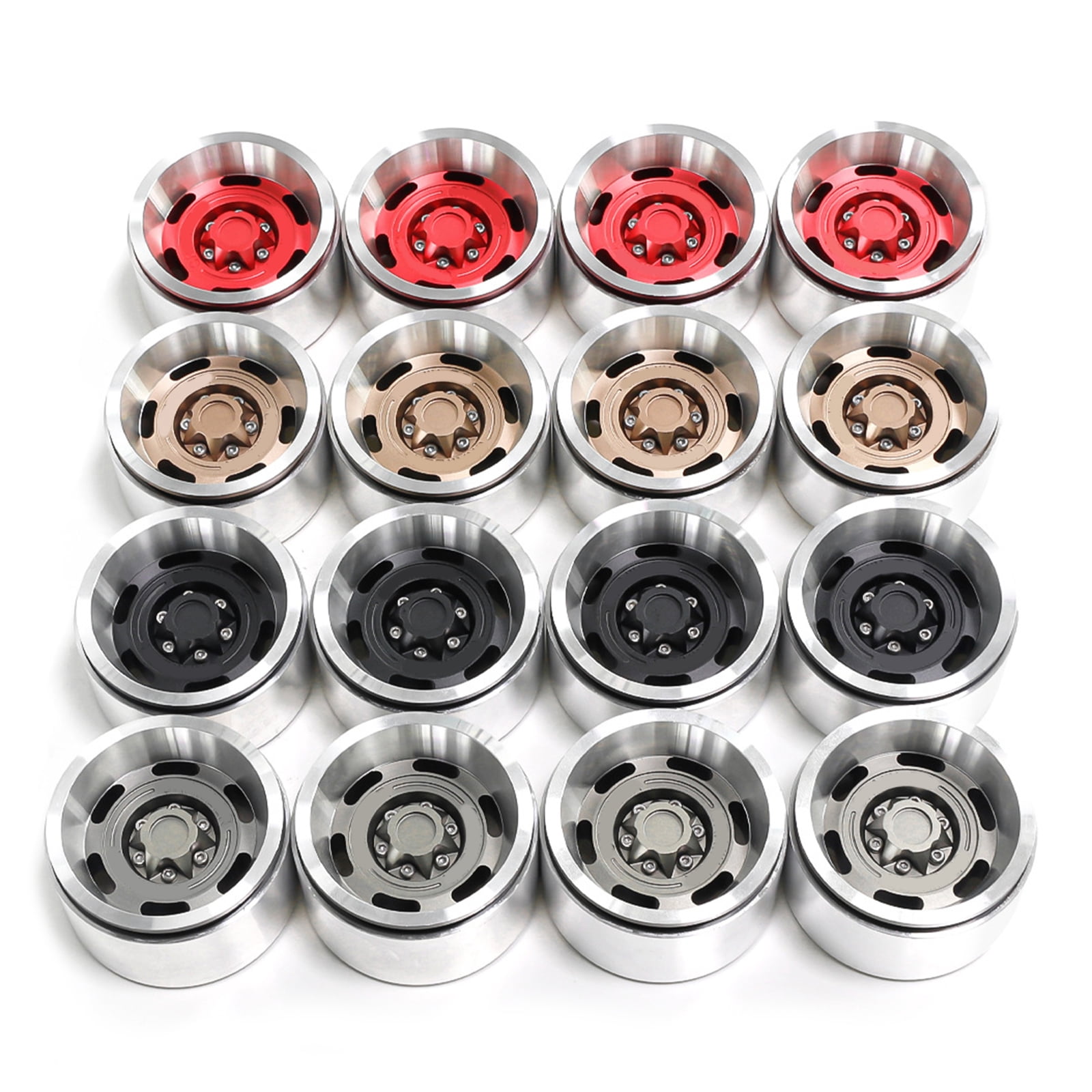 Wheel Rims for Car Toy Remote Control Crawler Car Metal Accessories for Toy Car Collectors Beadlock Wheel Rims