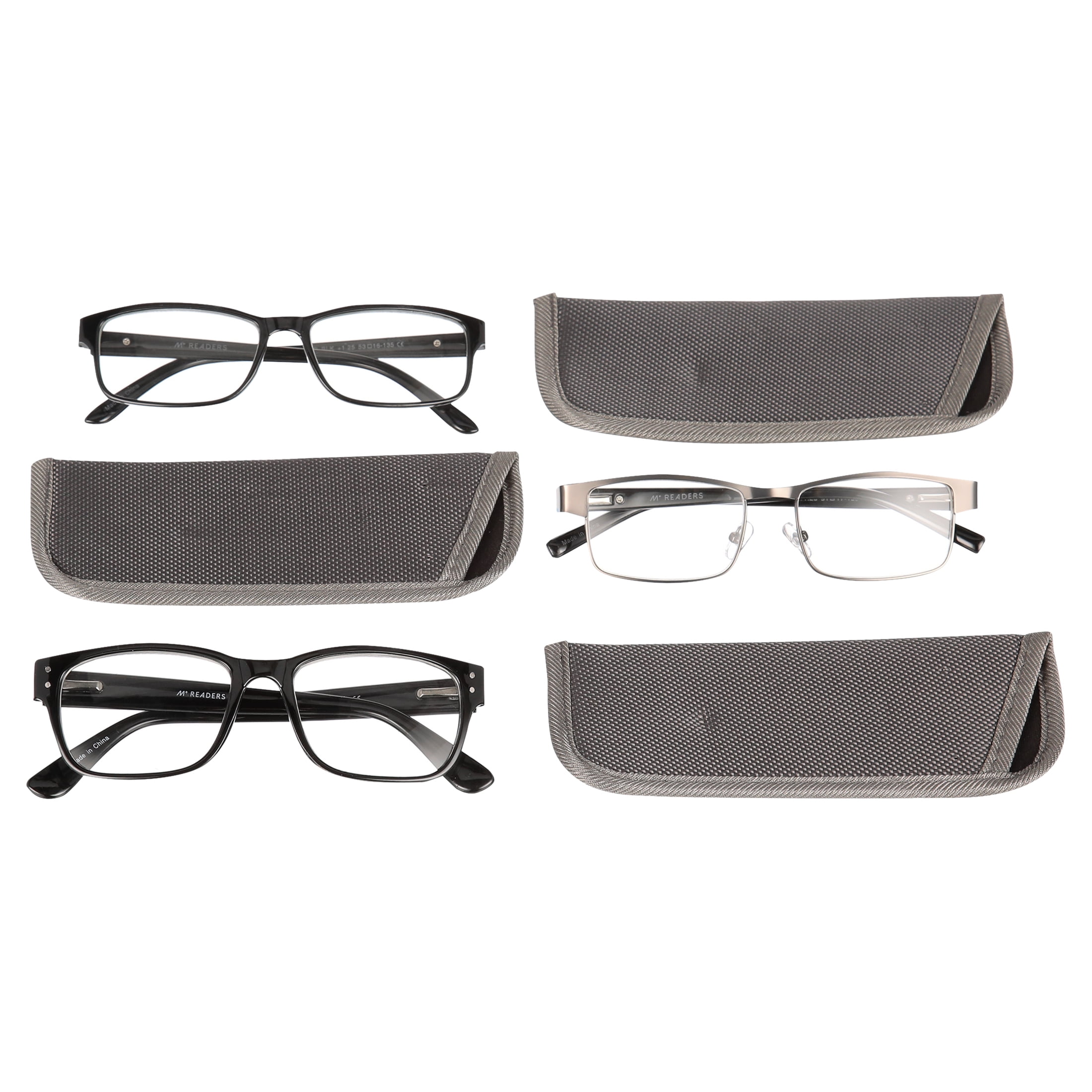 M+ Men's 3-pack Reading Glasses - Oliver/Birch/Frazier +1.25