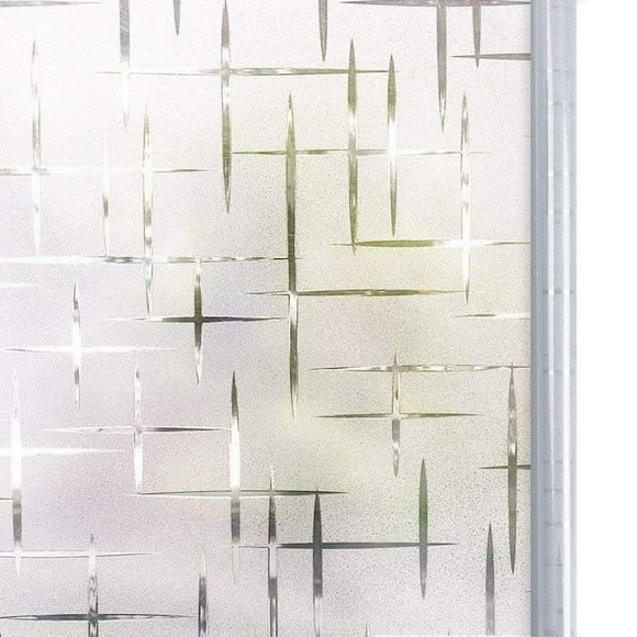 Window Film Decorative No Adhesive, Frosting Privacy Film for Glass Windows, Static Cling Frosted Window for Home Office UV Protection