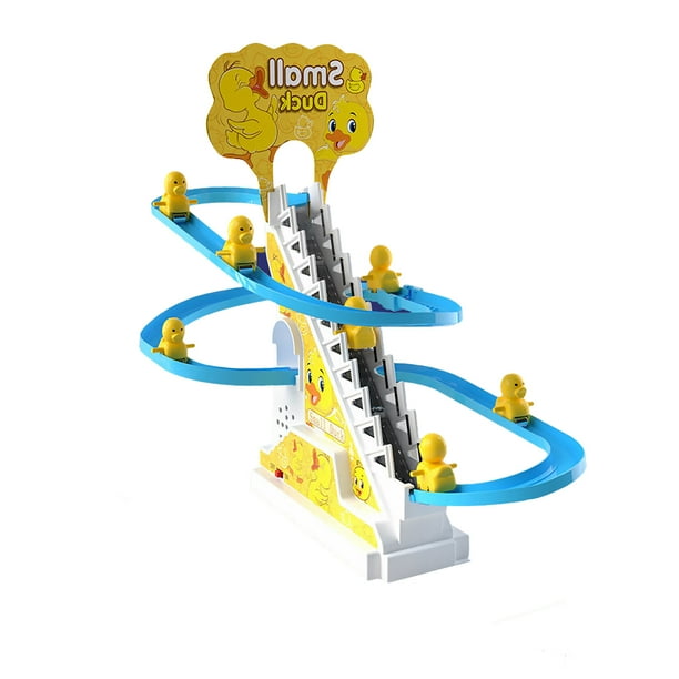 Garhelper Ducks Climbing Toys, Electric Chase Racing Track Game,Roller