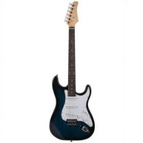 Rosewood Fingerboard Electric Guitar - Classic Blue Finish with Premium Maple Neck - 22-Fret Solid Body Guitar with Dual Humbucker Pickups - Perfect for Beginners & Professional Musicians