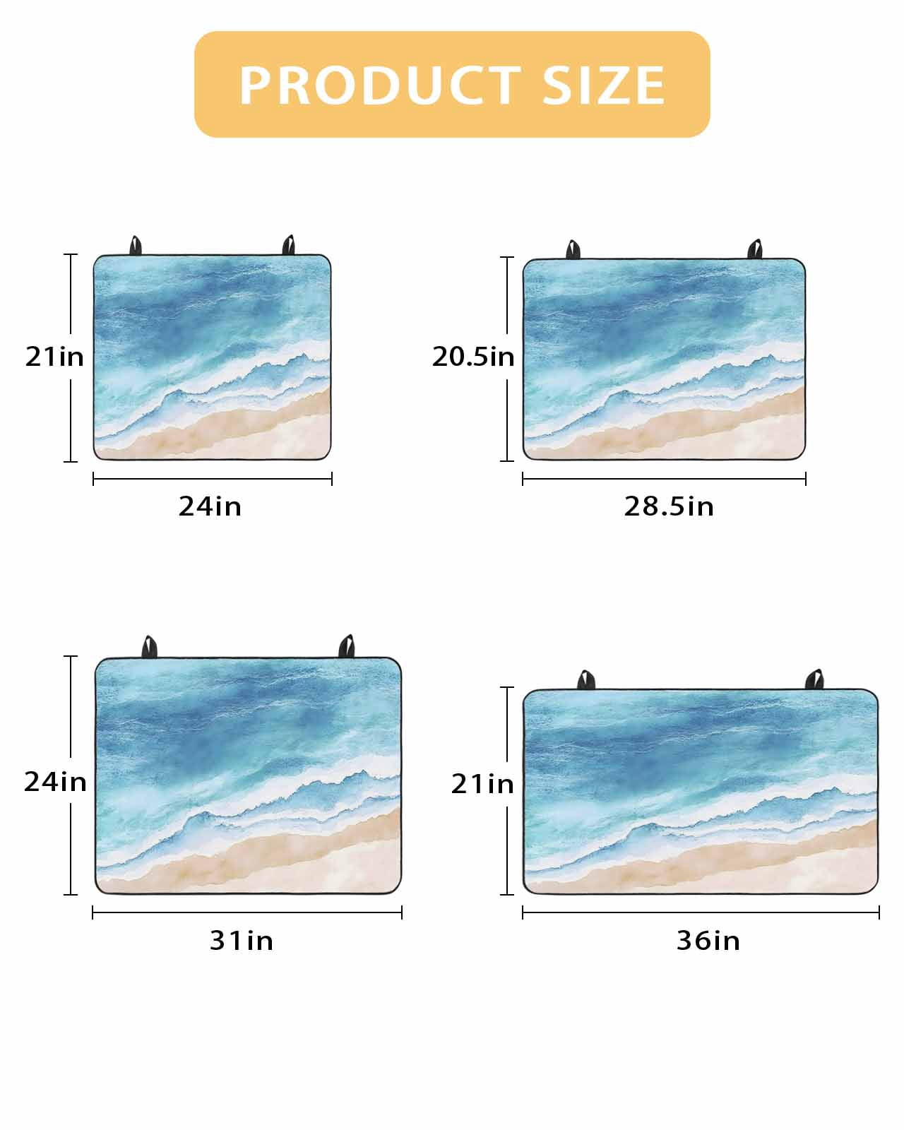 nqOlkjepod Large Induction Cooktop Protector Mat 24"x21", Blue Waves Stove Top Covers for Electric Stove, Gradient Beach Abstract Oil Painting Art Stove Burner Cover Mats, Glass Top Stove Cover