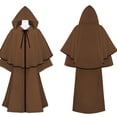 thumbnail image 7 of Hvyesh Friar Hooded Cape for Men Women Medieval Cloak Viking Cloak Renaissance Role Play Costume, 7 of 7