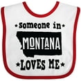 thumbnail image 3 of Inktastic Montana Someone Loves Me Boys or Girls Baby Bib, 3 of 4