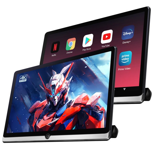 Monitor de reposacabezas portátil 4K Android 11 de 14 pulgadas, sistema de entretenimiento trasero para asiento trasero de coches, soporte de visualización táctil para teléfono inalámbrico espejo de