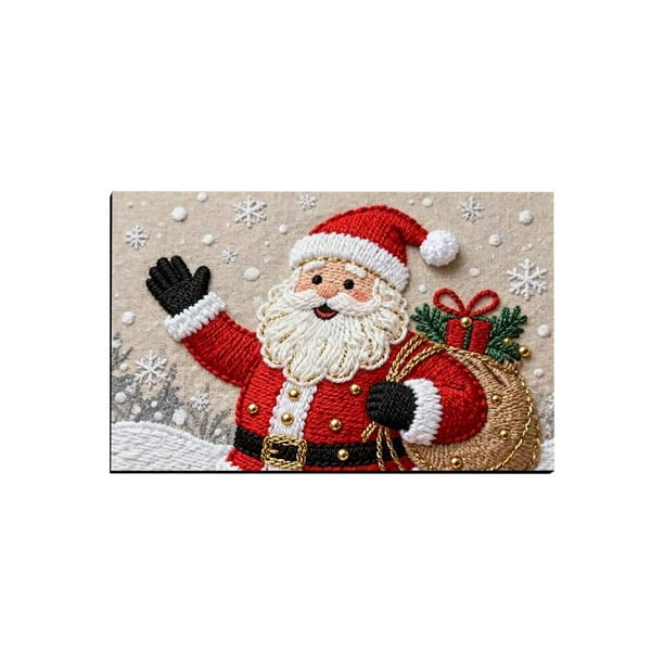 Alfombra de la Puerta de Navidad 9 × 6 × 1cm Multicolor Flock Baño Alfombra de Piso para la Entrada Del Baño