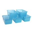 thumbnail image 1 of Storex Small Cubby Bin, Tint Teal, 5-Pack, 1 of 4