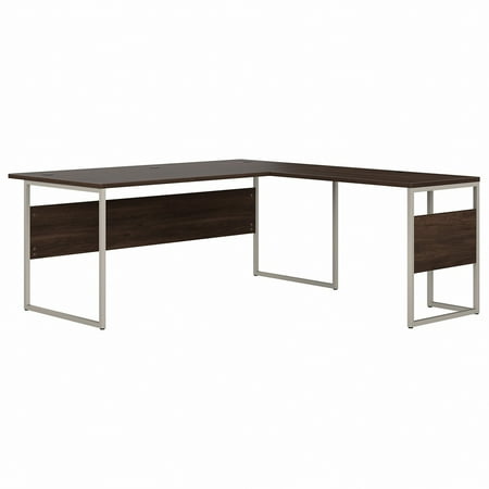 UPC: 0042976193065 | Bush Business Furniture Hybrid 72W x 36D L Shaped Table Desk with Metal Legs in Black Walnut