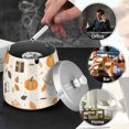 thumbnail image 4 of Yayeee Ashtray with Lid for Cigarette Smokeless Stainless Steel Home Ash Holder, Beige Fall Pumpkin, 4 of 7