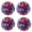 Blue and red, variant on 4-Pack Large  Matte Cheerleading Pom Poms with Handle -  Team Spirit Accessories for Sports, Parties, Dance