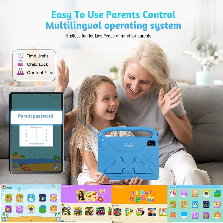 Tablette Pour Enfants 10 Pouces Android 12 Tablet Avec Housse, Processeur Quad Core Tab Kids 2Gb Tablette Pour Enfants 10 Pouces Android 12 Tablet Avec Housse, Processeur Quad Core Tab Kids 2Gb