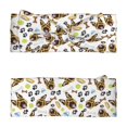 Cauagu German Shepherd Dog Print Bow Headband for Baby Girls,Hairbands