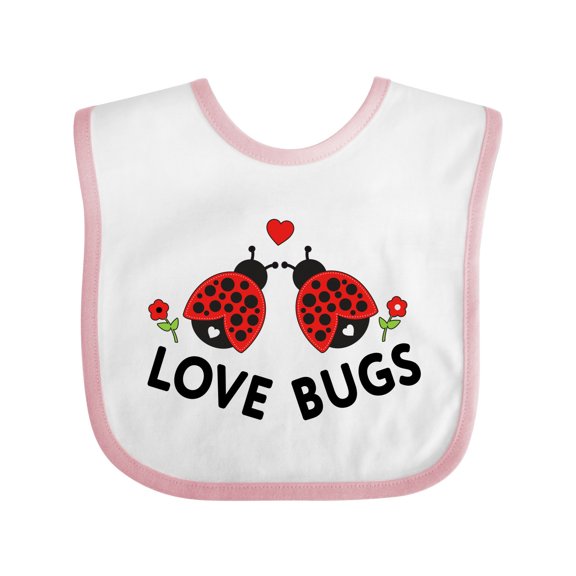 Inktastic Love Bugs Red Ladybugs Valentine's Day Boys or Girls Baby Bib