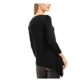 thumbnail image 2 of ANNE KLEIN Womens Black 3/4 Sleeve Jewel Neck Sweater XXS, 2 of 2