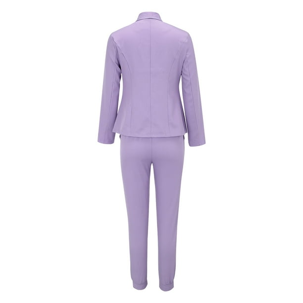 Women's Blazer Suits Two Piece Solid Work Pant Suit for Women