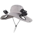 thumbnail image 4 of Kcolen Mens Sun Hat Outdoor Wide Brim Sun Hat Hat with Integrated Fans for Year-Round Leisure and Comfort Breathable Wide Brim Summer UV Protection Hat, 4 of 4