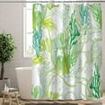 thumbnail image 2 of Extra Long 72"x84"Green Coastal Shower Curtain Set with Hooks,Starfish Seashell Coral Bathroom Curtain,Waterproof Washable Fabric for Bathroom Decor, 2 of 6