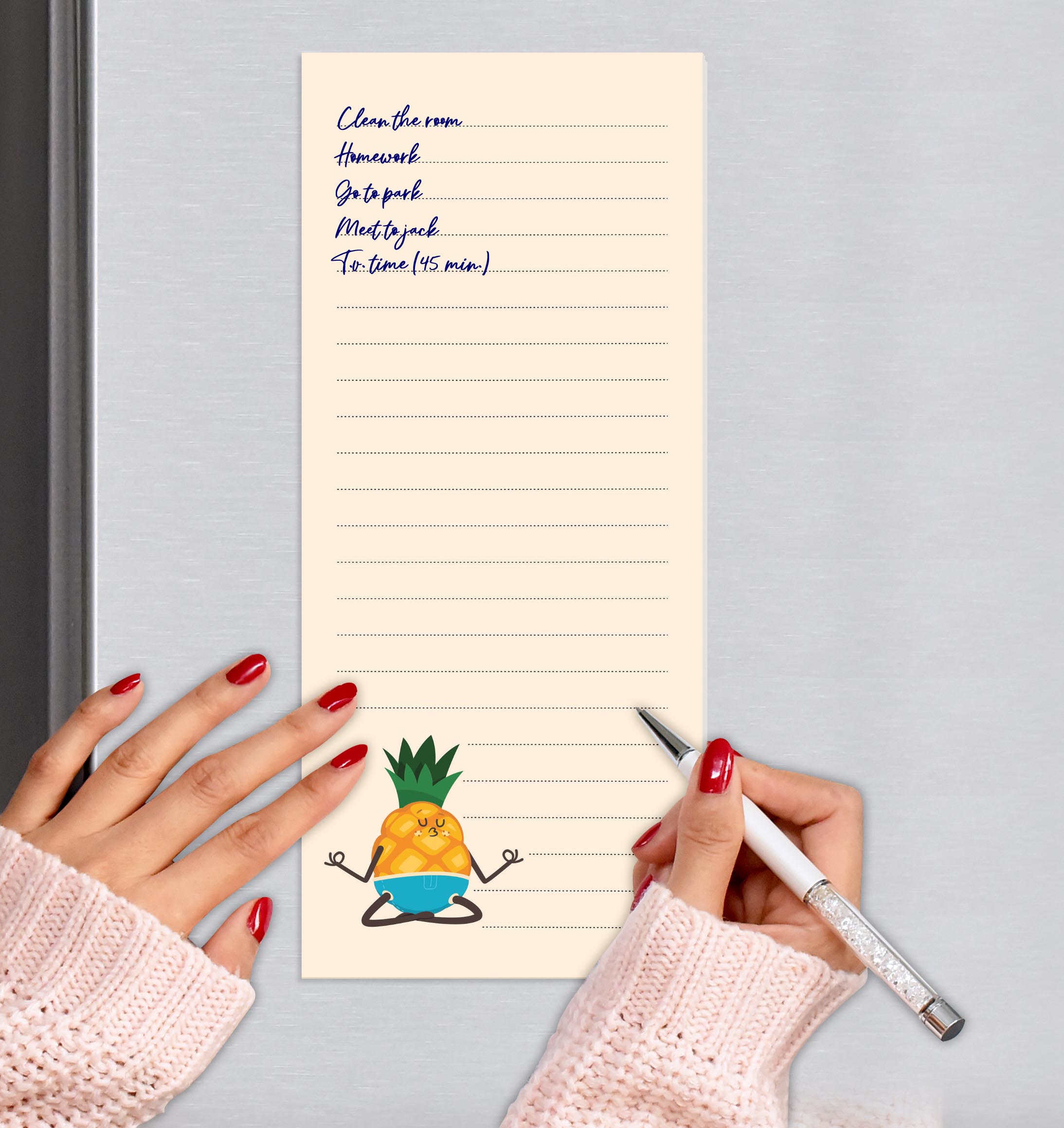 Inkdotpot Pack of 3 Magnetic Fridge To-Do List Notepads- Magnetic Memo Pads For Refrigerator-(50 Sheets Each)-KB