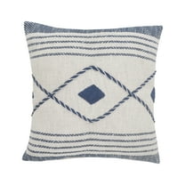Ox Bay Birch Harbor Coastal Edge Geometric Diamond Throw Pillow