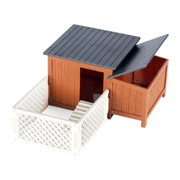 Farmhouse Poultry Jaula Construcción de juguetes Miniaturas de corral Escaleras de juguete Education Tabla de arena Toy de granja para ni Cerca