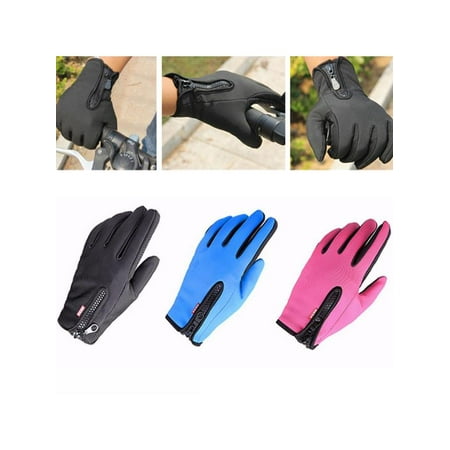 1 Pair Outdoor Windproof Waterproof Winter Thermal Warm Touch Screen Gloves Mittens Fleece Snowboard Skiing Riding Cycling Bike Sports (Best Waterproof Winter Cycling Gloves)