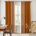 thumbnail image 4 of Burnt Orange White Stripe Kitchen Curtains 96 Inch Length, Modern Rustic Vertical Striped Grommet Top Bedroom Living Room Curtains, Light Filtering Cafe Curtain Drapes 2 Panels Set 104''x96'', 4 of 9