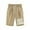 Khaki, variant on Shorts For Girls Kids Drawstring Elastic Waist Shorts Casual Solid Color Letter Print Knee Length Shorts With Pockets Breathable Pants Size 3-4 Years