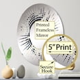 thumbnail image 3 of Designart "Monochrome Mystic Flow" Abstract Starburst Round Wall Mirror - Oval Printed Decorative Mirror - Multiple Color Options, 3 of 5