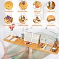thumbnail image 4 of Graflsoa Adjustable Bamboo Bathtub Caddy Tray with Non-Slip Base, Multi-Functional Storage Rack for Bath Essentials, Tablets, and More, 4 of 6