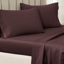 Superior Egyptian Cotton Solid Pillowcase Set, Standard, Plum