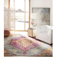 thumbnail image 3 of SAFAVIEH Madison Karissa Floral Area Rug, Light Grey/Fuchsia, 8' x 10', 3 of 6
