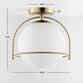 thumbnail image 4 of SAFAVIEH Valise 11 in. Mid-century Gold Iron Mount Light with White Glass Shade, 4 of 11