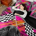 thumbnail image 4 of Castle Fairy Car Flag Twin Bedding Sets,Vintage Geometric Plaid Bedding Comforter Set, 4 of 8