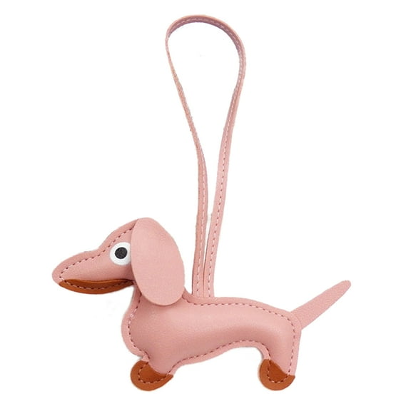 YongCo Lovely Dachshund Dog Keychain Pendant Cute PU Leather Animal Pendant Jewelry