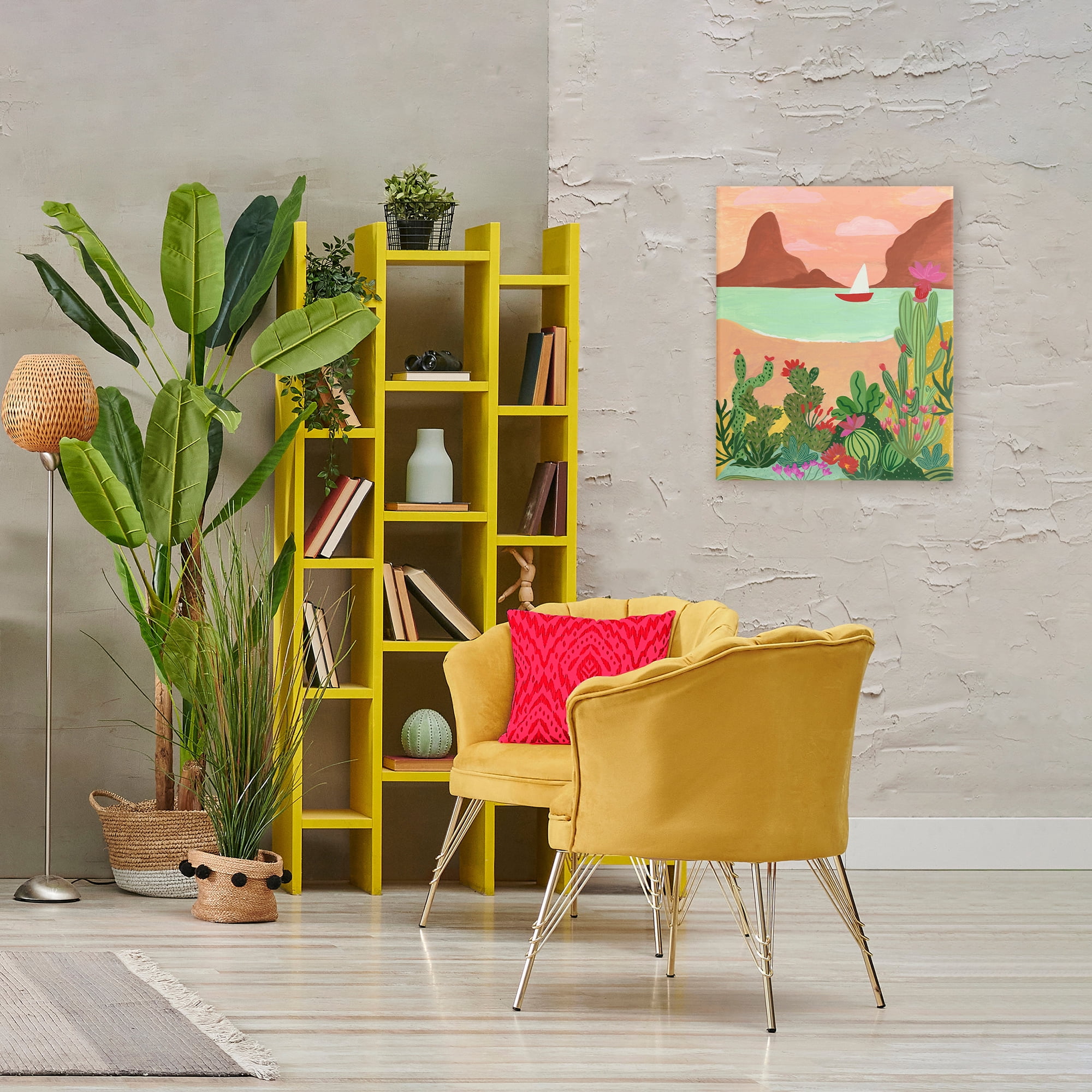 Desert Oasis Boat Canvas Wall Art, design by Nabeela Rumi