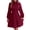 Burgundy, variant on Women's Tie Neck Balloon Sleeve Pleated Dress 95% polyester 5% elastane Sheer Detail Opaque Stretch for everyday wear