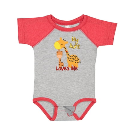 

Inktastic My Aunt Loves Me Giraffe Gift Baby Boy or Baby Girl Bodysuit