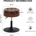 thumbnail image 2 of Wubio Faux Leather Round Ottoman Stool, Modern Upholstered Padded Pouffe Makeup Accent Stool for Bedroom Living Room Entryway，Brown, 2 of 16
