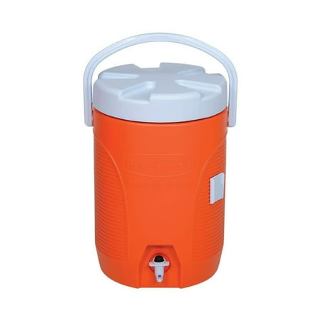 Rubbermaid Commercial Insulated Beverage Container, 3gal, 11" dia x 16 7/10h, Orange/White
