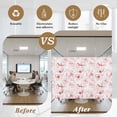 thumbnail image 5 of Window Privacy Film Pink Flower Stained Glass Window Film Decorative Sun Block Window Cover Watercolor Floral Botanical Line Drawing Print Window Clings Static Sticker for Bathroom 17.7"x78.7", 5 of 7