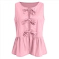 thumbnail image 3 of Chaleco de Verano con Lazo Frontal para Mujer, Sin Mangas, Elegante, para Trabajo de Negocios Rosa M, 3 of 6