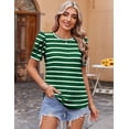 thumbnail image 3 of Blusa Zeagoo para mujer, a rayas, manga abullonada, cuello redondo, XXL, 3 of 4