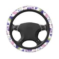 thumbnail image 4 of YFYANG Universal Elastic Watercolor Purple Floral Pattern Car Steering Wheel Cover, Non-Slip Sweat Absorbent, 4 of 8