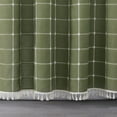 thumbnail image 6 of Zrodlmo Boho Farmhouse Shower Curtain with Hooks Rustic Cottagecore Fabric Bathroom Curtain with Tassels, 72" x 72", Green, 6 of 8