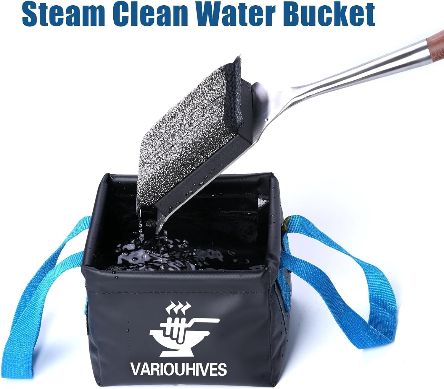 Collapsible Water Bucket for Grill Brush Heads,    for Grills, Foldable Storage Solution
