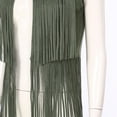 thumbnail image 7 of TiaoBug Womens Cowgirl Sleeveless Fringe Waistcoat Jacket Cowboy Tassel Vest Tank Tops Army Green XXL, 7 of 7