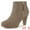 Taupe, variant on DARING DIVA Platform Round Toe Chunky Heel Ankle Boots Dark Purple 8