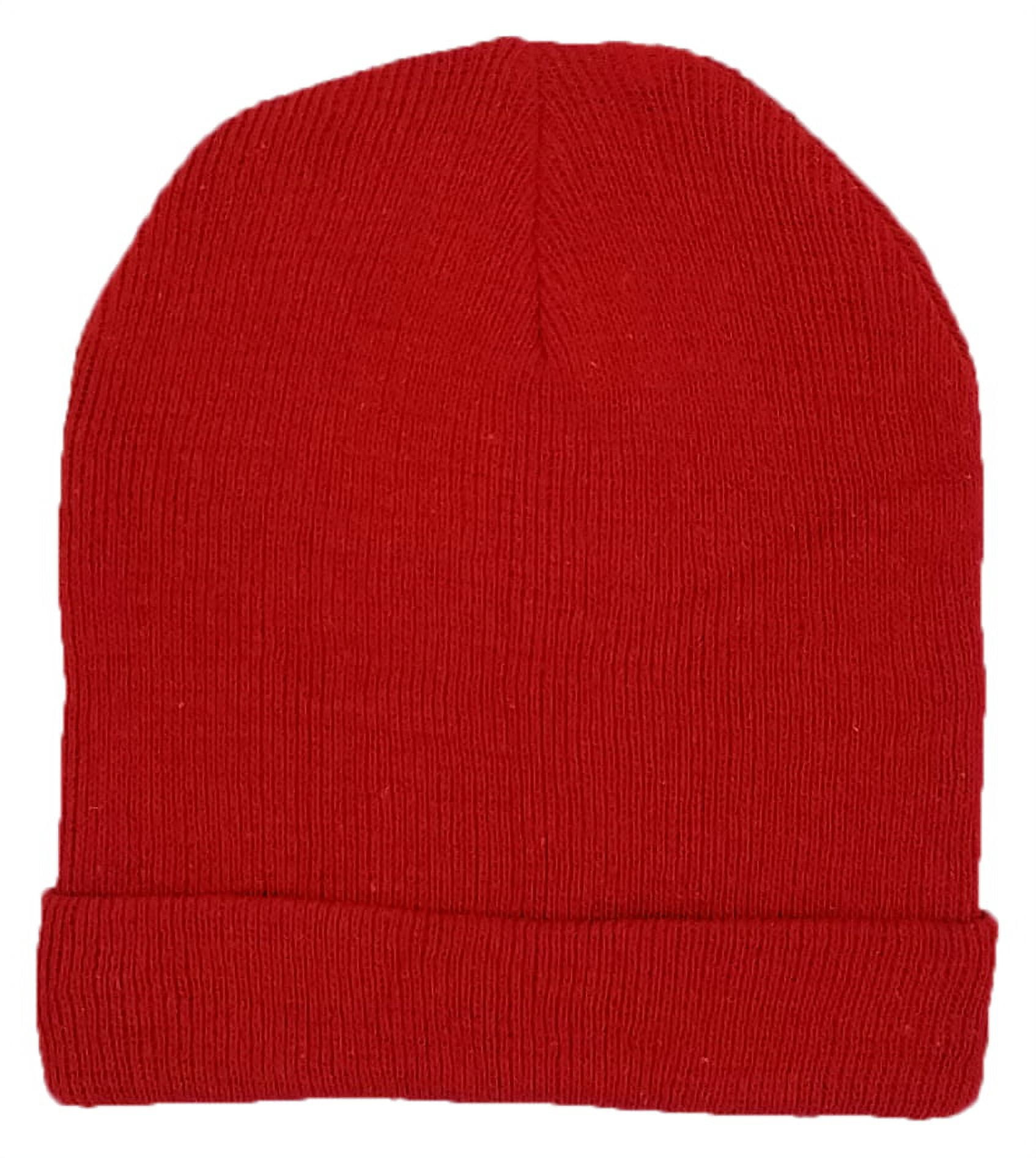24 Pack Kids Beanies, Cuffed Winter Knit Hats for Boys Girls, Soft Thick Heat Insulating, Bulk (Assorted B)