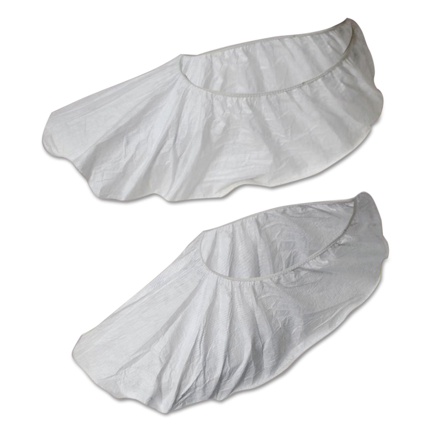 white disposable shoe covers